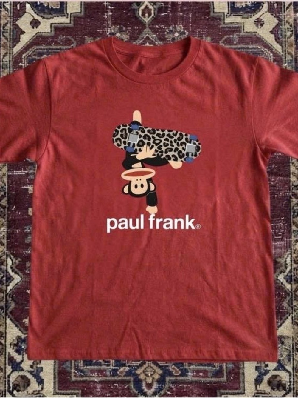 Gildan Red Paul Frank Julius Skateboard Graphic Tee